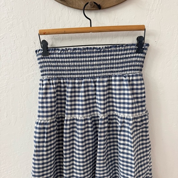 Universal Thread Blue White Tiered Gingham Check MIDI Maxi dress M - Picture 5 of 6